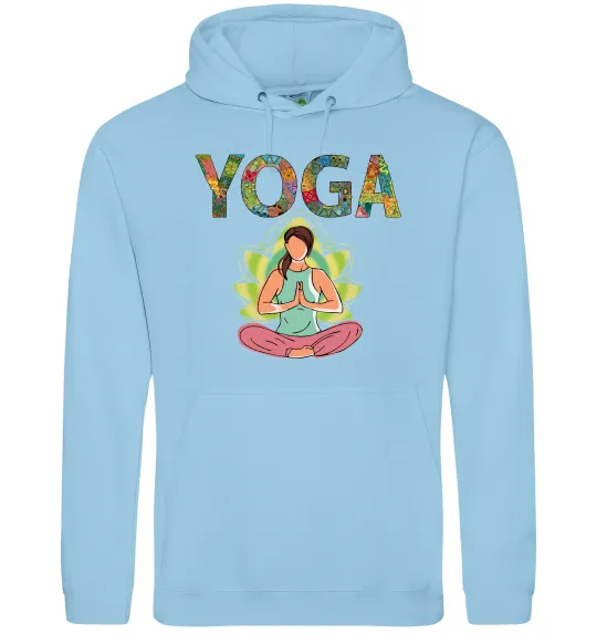 Мужская толстовка (худи) Yoga art Голубой фото
