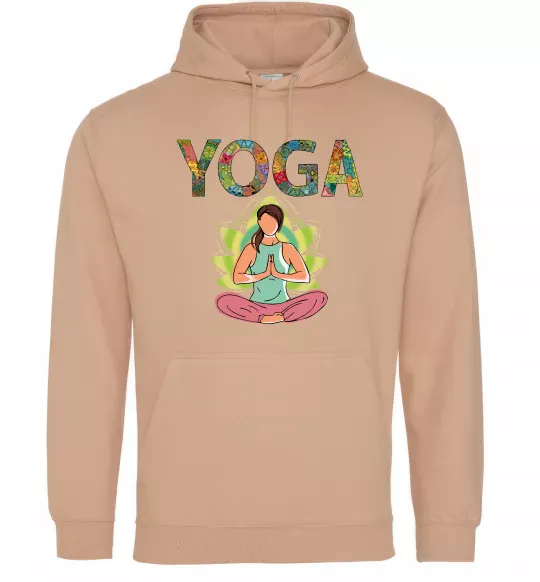 Жіноча толстовка (худі) Yoga art Пісочний фото