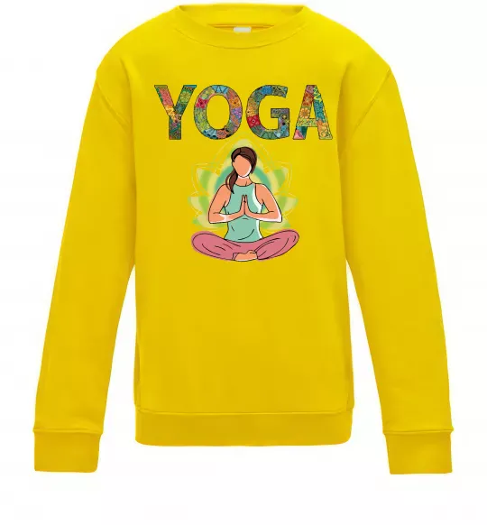 Дитячий світшот Yoga art Сонячно жовтий фото
