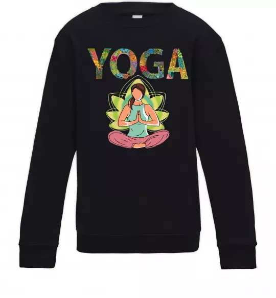 Дитячий світшот Yoga art Чорний фото