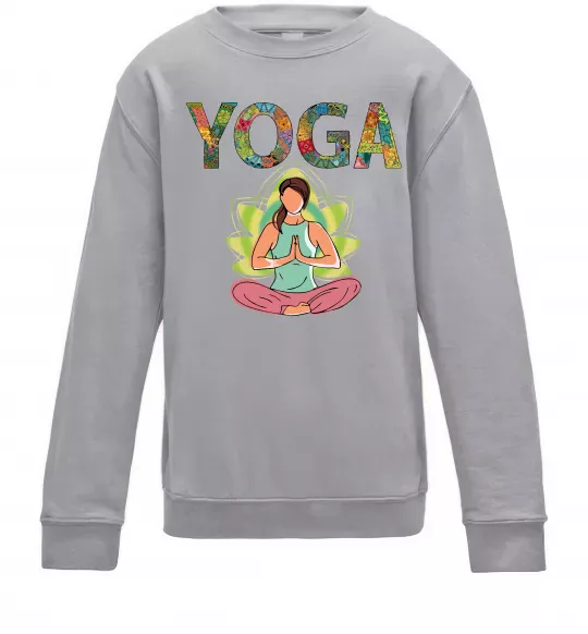 Дитячий світшот Yoga art Сірий меланж фото