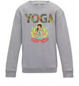 Детский Свитшот Падмасана з серцем Серый меланж фото