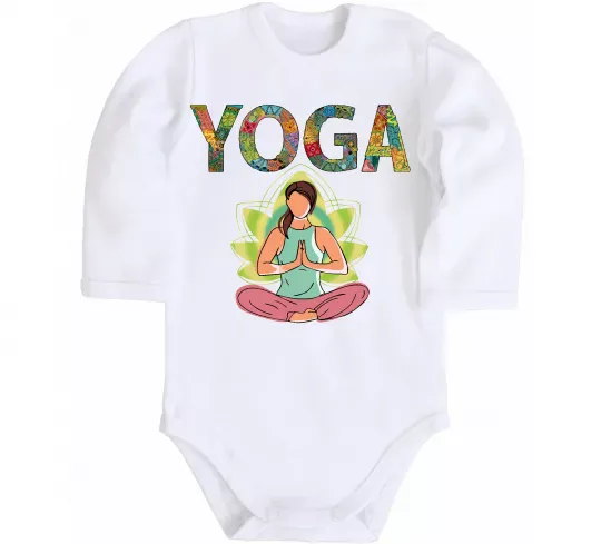 Дитячий бодік Yoga art Білий фото