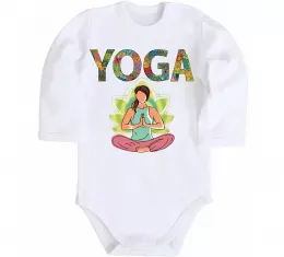 Детский боди Yoga art Белый фото