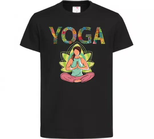 Дитяча футболка Yoga art Чорний фото