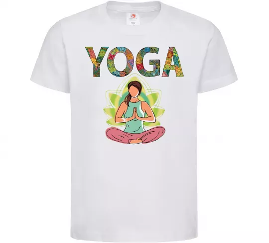 Дитяча футболка Yoga art Білий фото