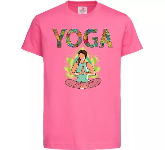 Дитяча футболка Yoga art Яскраво-рожевий фото