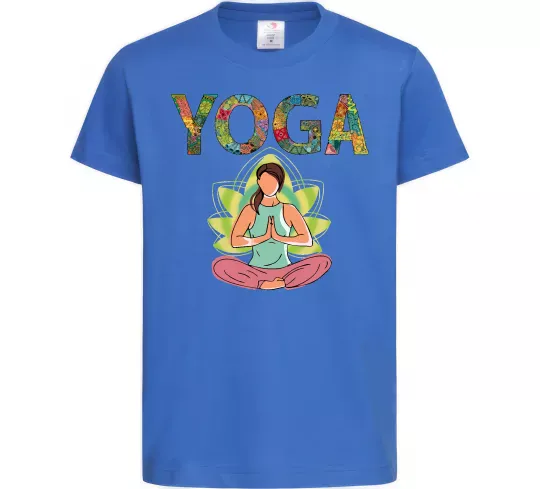 Дитяча футболка Yoga art Яскраво-синій фото