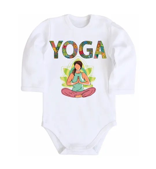 Дитячий бодік Yoga art Білий фото
