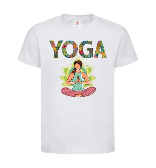 Детская футболка Yoga art Белый фото