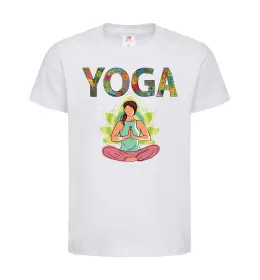 Дитяча футболка Yoga art Білий фото