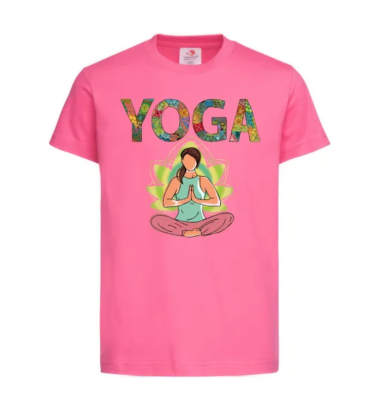 Детская футболка Yoga art Ярко-розовый фото