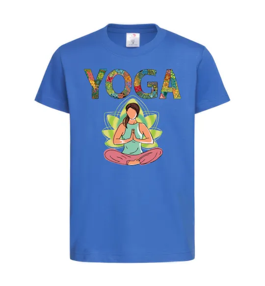 Детская футболка Yoga art Ярко-синий фото