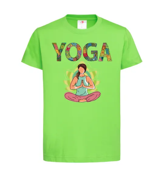 Детская футболка Yoga art Лаймовый фото