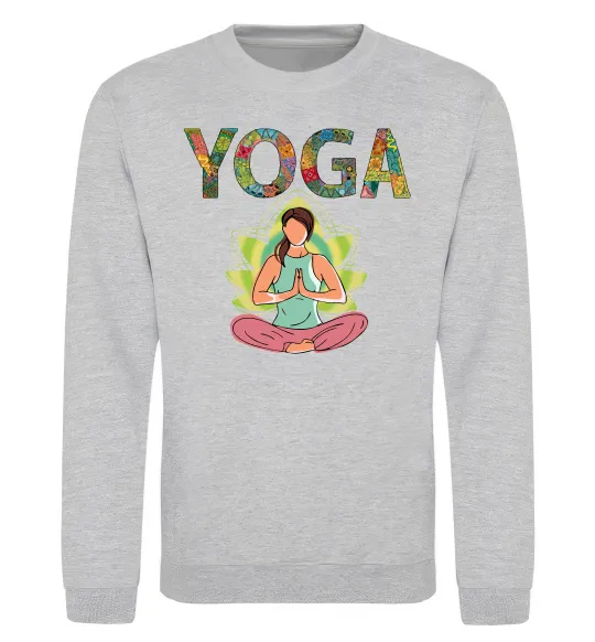 Свитшот Yoga art Серый меланж фото