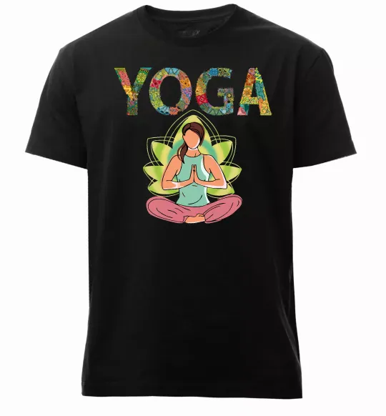 Чоловіча преміум футболка Yoga art Чорний фото