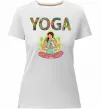 Жіноча преміум футболка Yoga art Білий фото