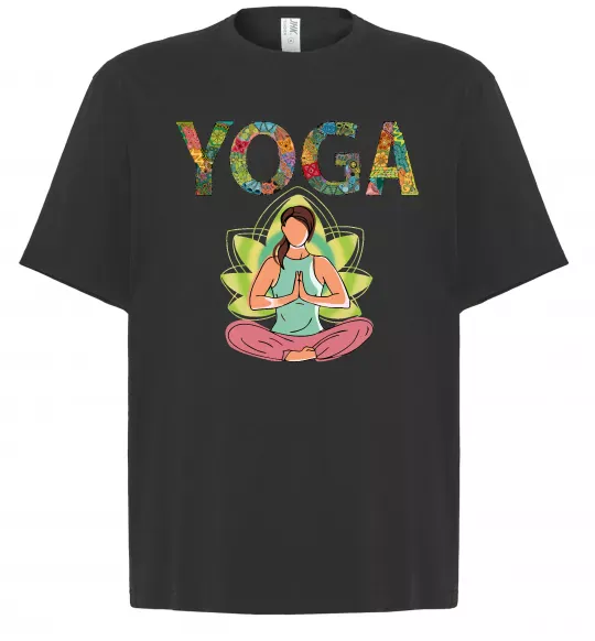 Футболка Оверсайз Yoga art Черный фото