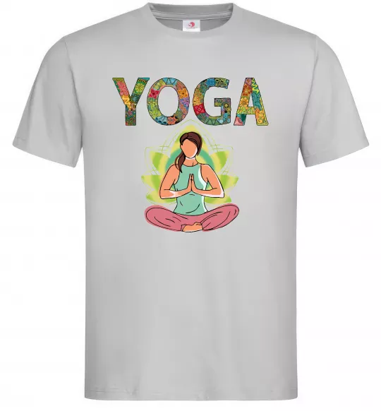 Чоловіча футболка Yoga art Сірий фото