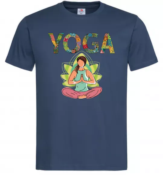 Чоловіча футболка Yoga art Темно-синій фото