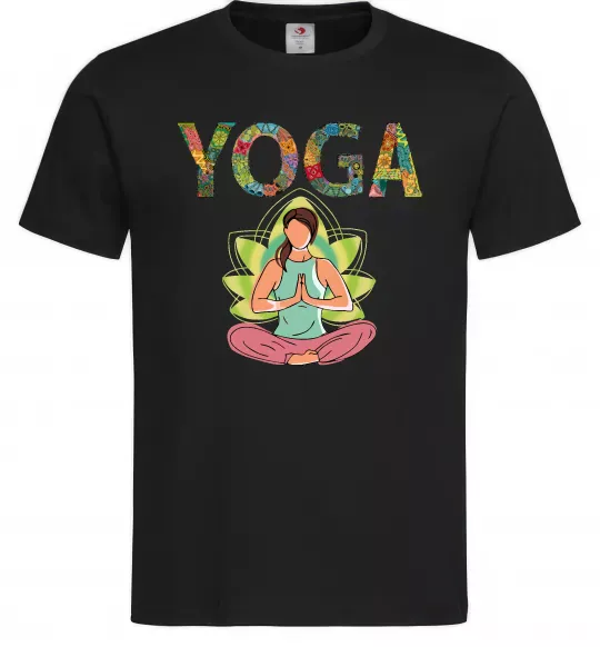 Чоловіча футболка Yoga art Чорний фото