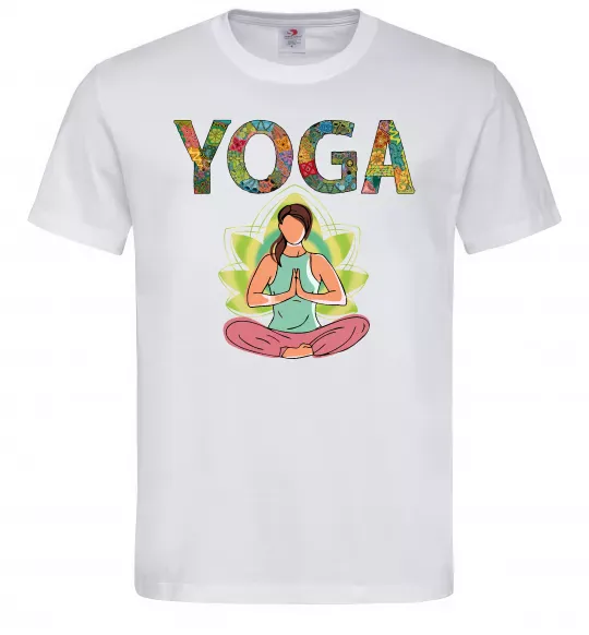 Чоловіча футболка Yoga art Білий фото