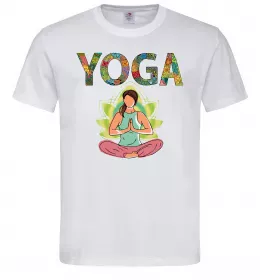 Мужская футболка Yoga art Белый фото