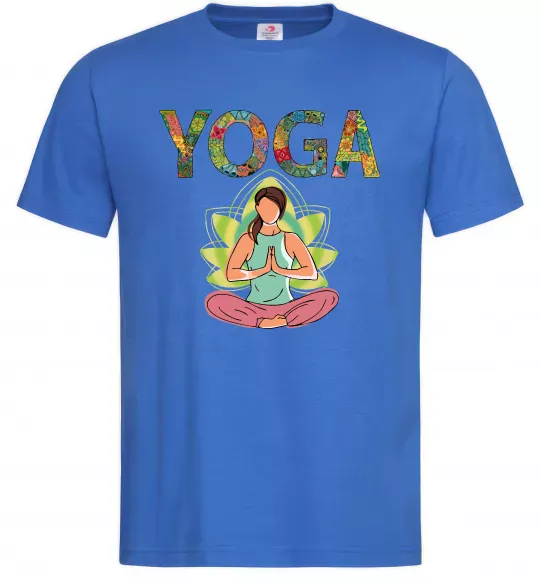 Чоловіча футболка Yoga art Яскраво-синій фото