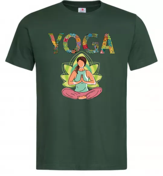 Чоловіча футболка Yoga art Темно-зелений фото