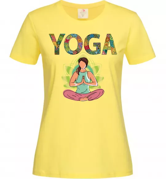 Жіноча футболка Yoga art Лимонний фото