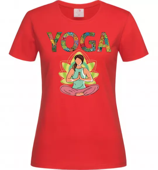 Жіноча футболка Yoga art Червоний фото