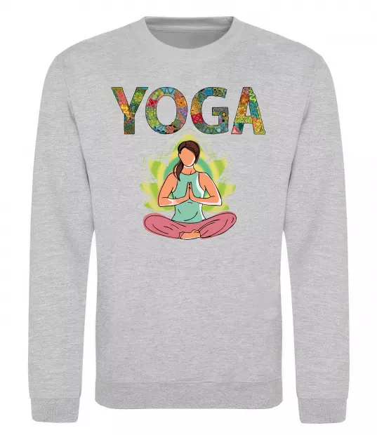 Свитшот Yoga art Серый меланж фото