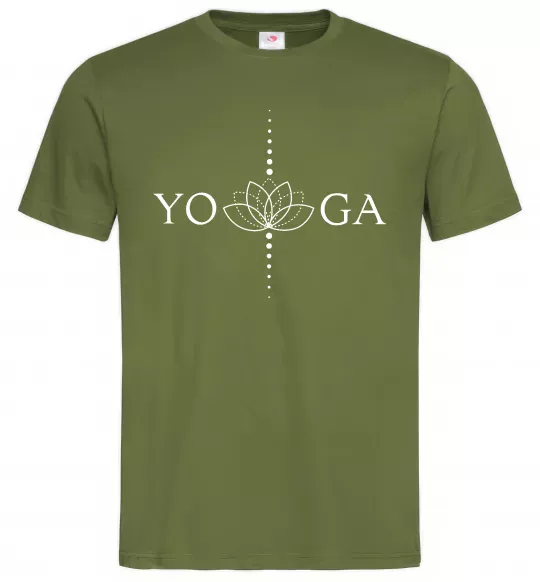 Чоловіча футболка Yoga lotus flower Оливковий фото