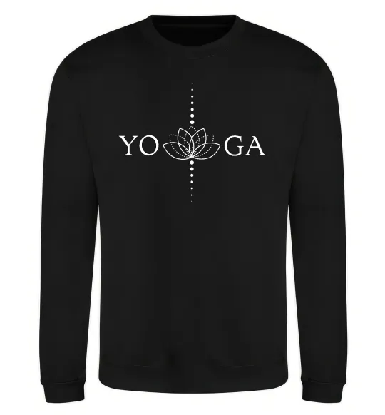 Свитшот Yoga lotus flower Черный фото