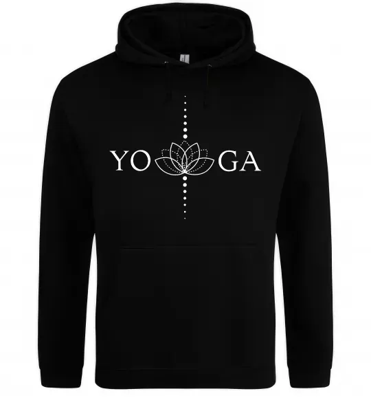 Женская толстовка (худи) Yoga lotus flower Черный фото