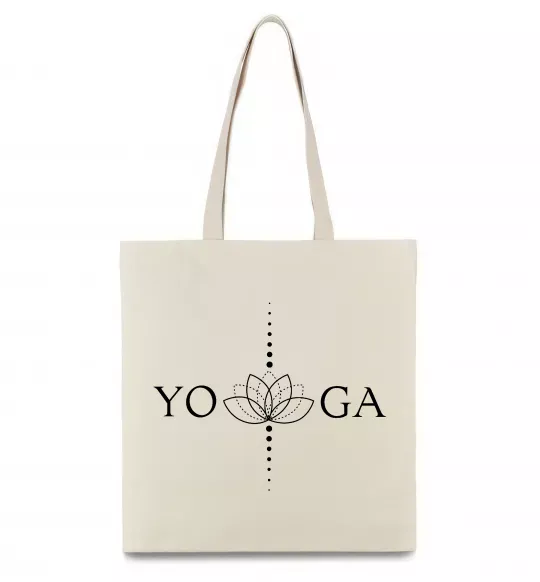 Эко-сумка Yoga lotus flower Бежевый фото