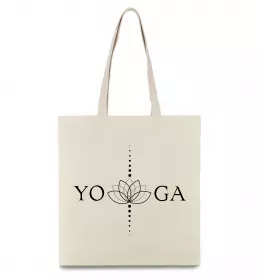 Эко-сумка Yoga lotus flower Бежевый фото