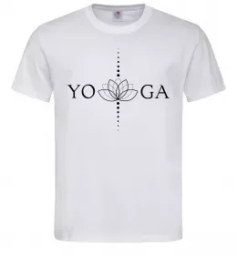 Мужская футболка Yoga lotus flower Белый фото