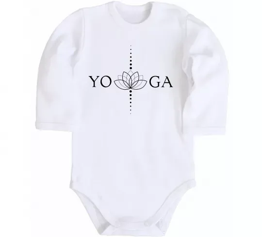 Дитячий бодік Yoga lotus flower Білий фото