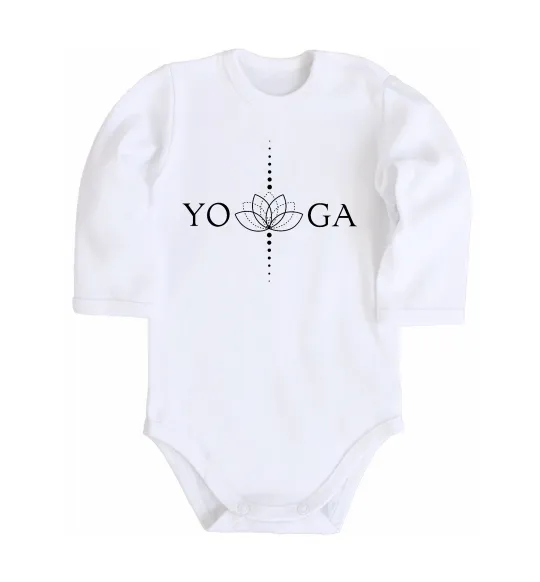 Дитячий бодік Yoga lotus flower Білий фото