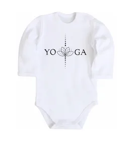 Детский боди Yoga lotus flower Белый фото