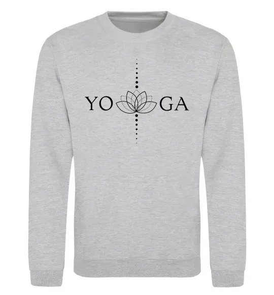 Свитшот Yoga lotus flower Серый меланж фото