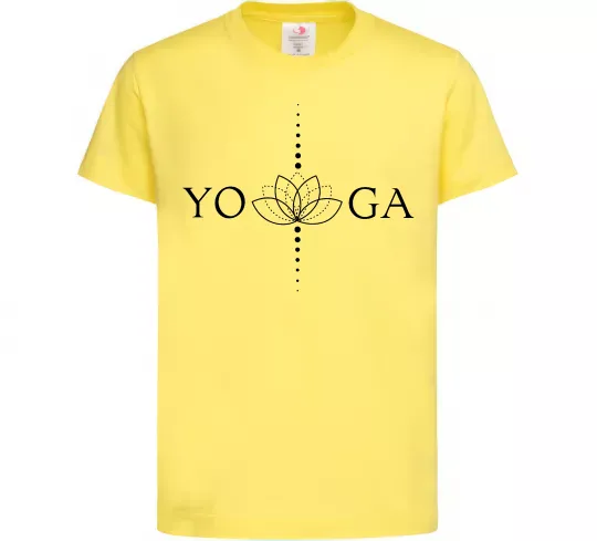 Детская футболка Yoga lotus flower Лимонный фото