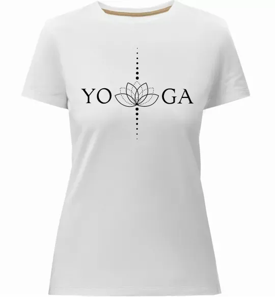 Женская премиум футболка Yoga lotus flower Белый фото