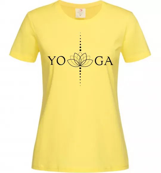 Жіноча футболка Yoga lotus flower Лимонний фото