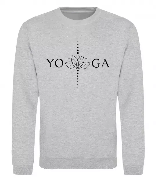 Свитшот Yoga lotus flower Серый меланж фото