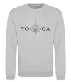 Свитшот Yoga lotus flower Серый меланж фото