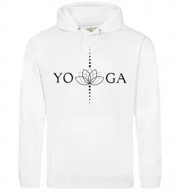 Чоловіча толстовка (худі) Yoga lotus flower Білий фото