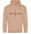 Чоловіча толстовка (худі) Yoga lotus flower Пісочний фото
