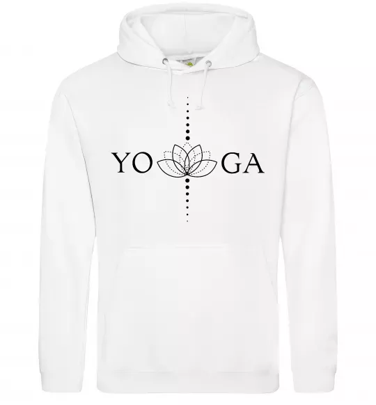 Женская толстовка (худи) Yoga lotus flower Белый фото